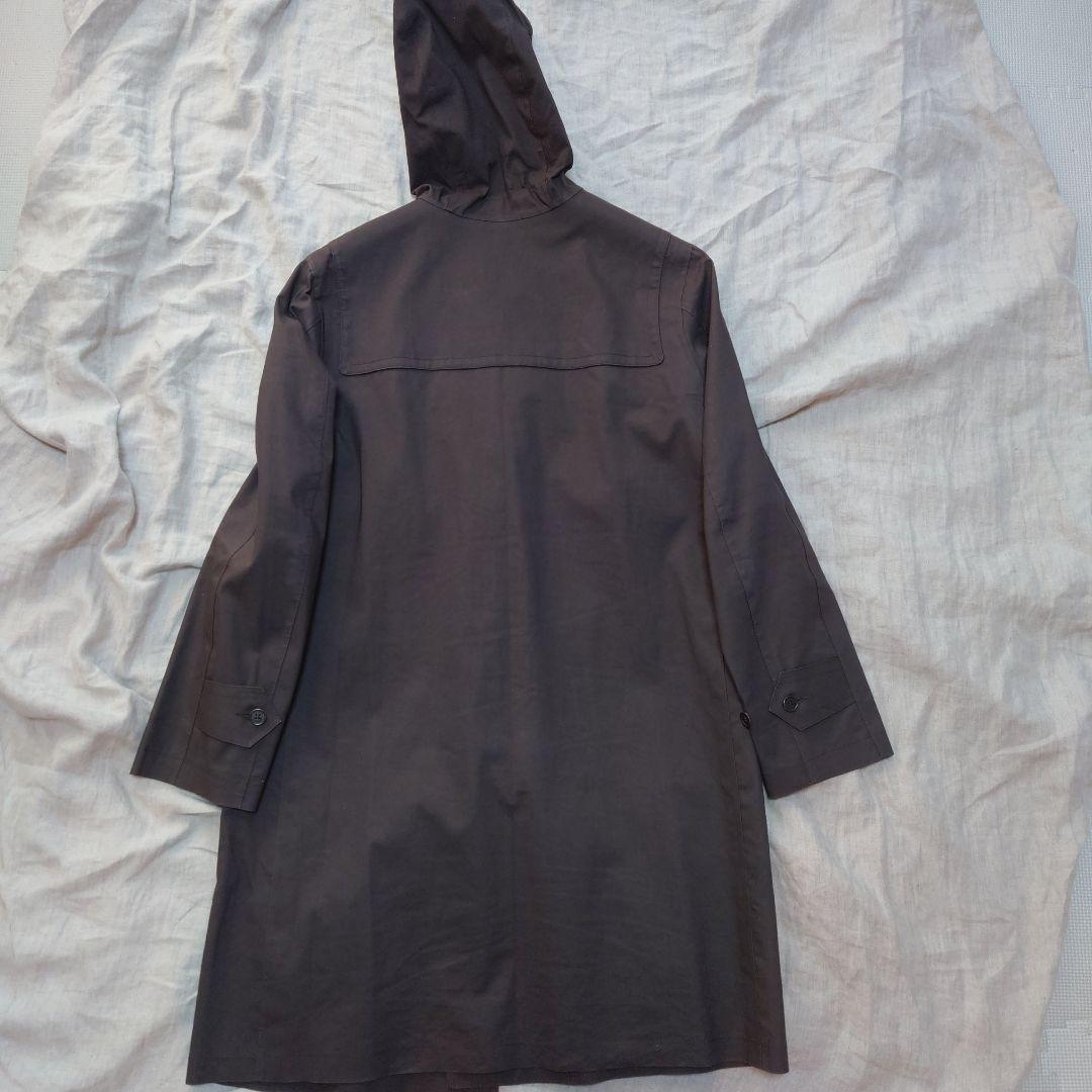 MACKINTOSH ゴム引き ダークブラウン フード付きダッフルコート 42