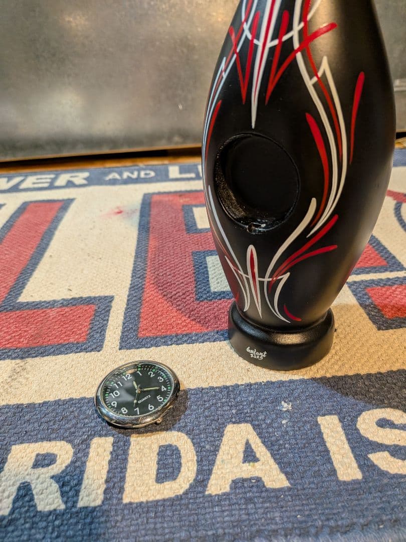 ボーリングピン おしゃれ 貯金箱 時計 黒 陶器 インテリア アメリカン