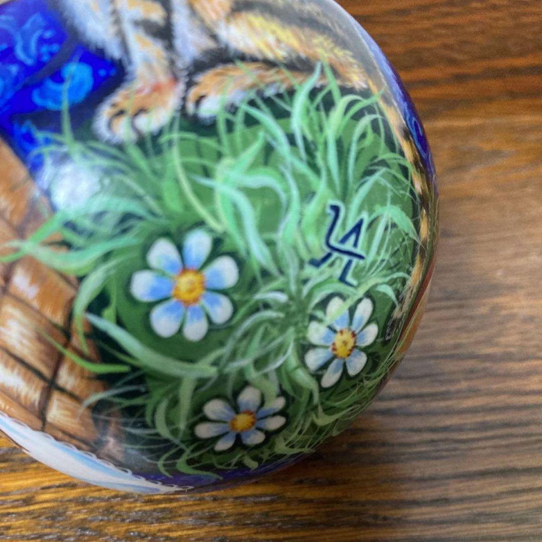 ロシア雑貨☆伝統衣装の起き上がりこぼし♪『猫とマトリョーシカ』ミラ作