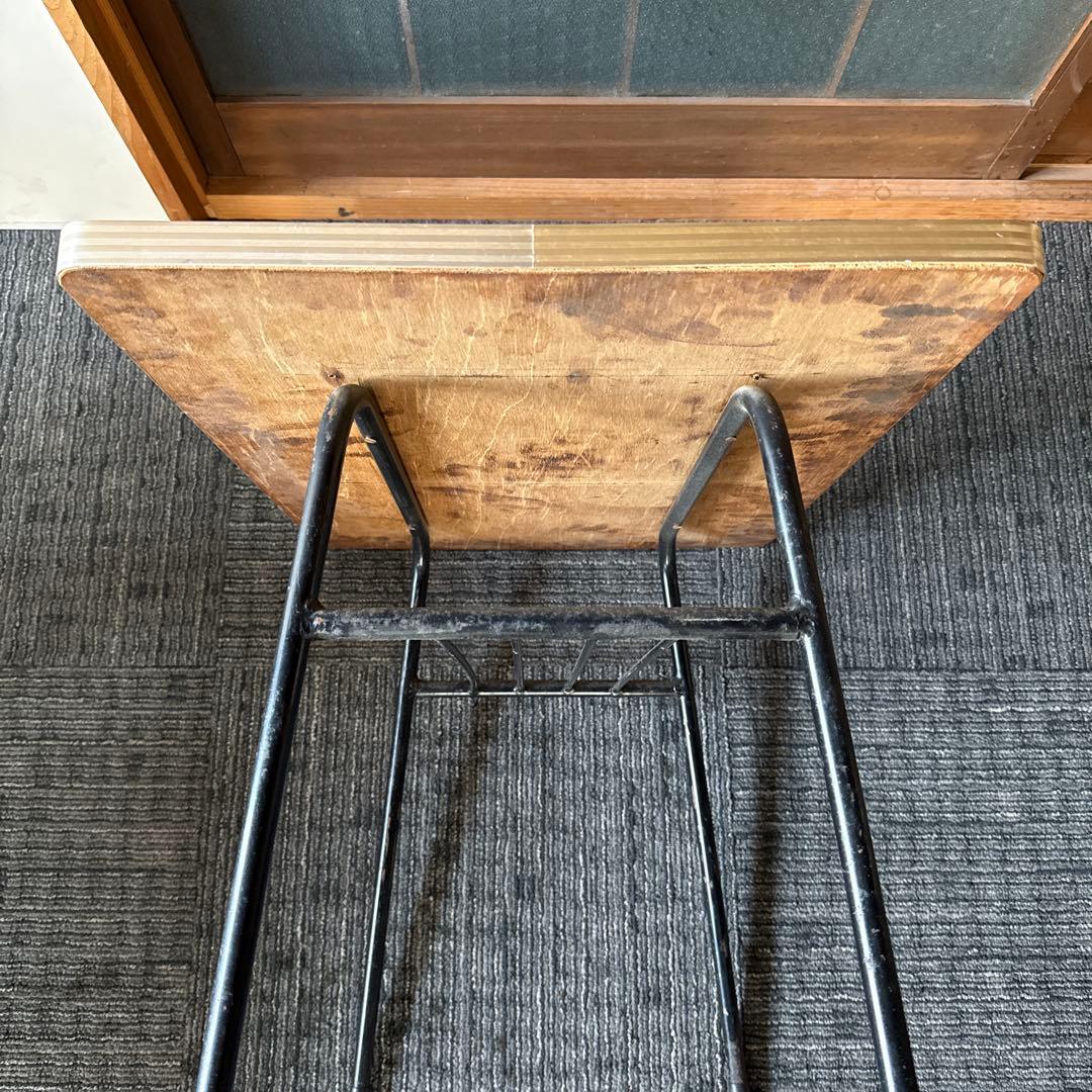 昭和レトロ　サイドテーブル　　アイアンフレーム　ヴィンテージ