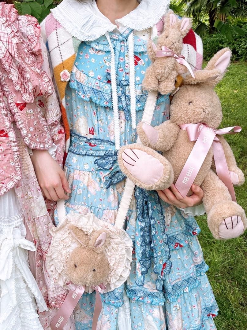 うさぎぬいぐるみコサージュ　ビスケット