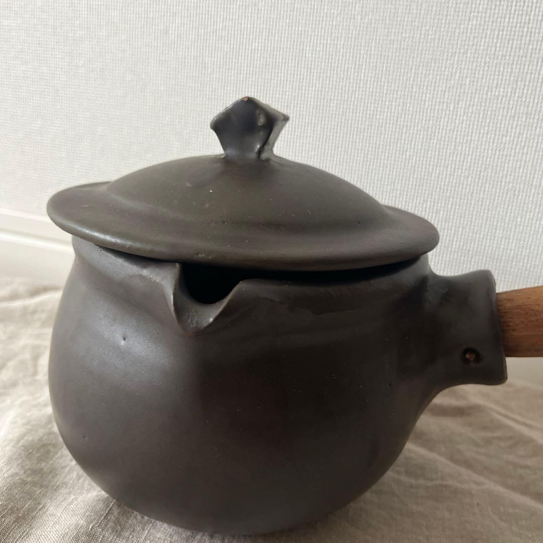 レア　大きいサイズ　馬場勝文　ミルクパン　耐熱土鍋　大　黒　蓋付き