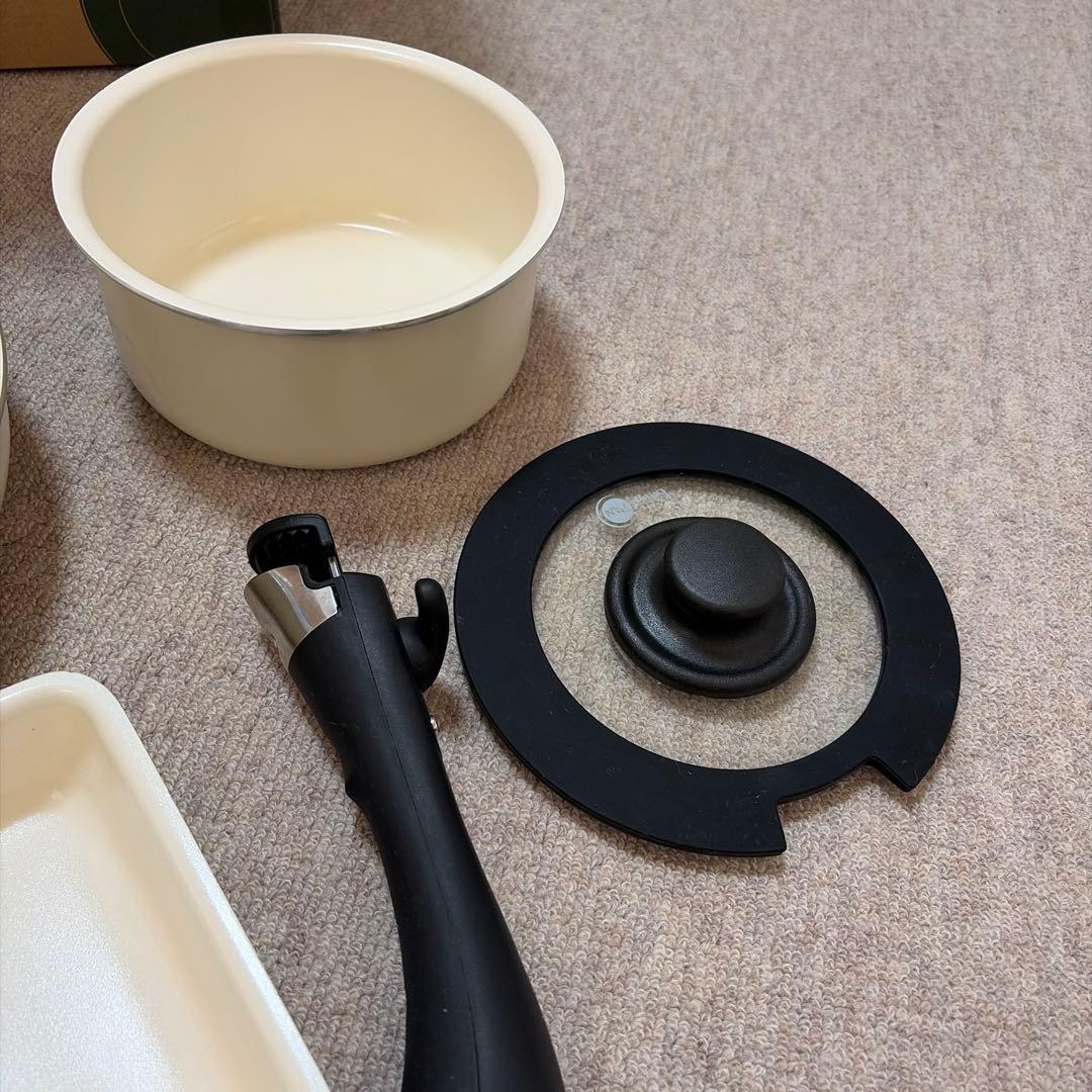 【GREENPAN】グリーンパン/クリックシェフ/5点セット/クリームホワイト