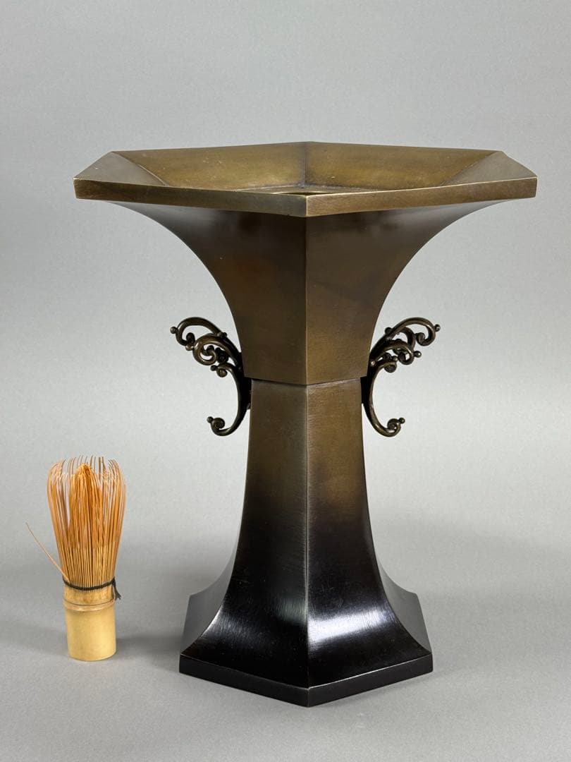 唐銅花器　いけばな　池坊　立花　古流　花瓶　華道具 高さ28.5cm 5kg