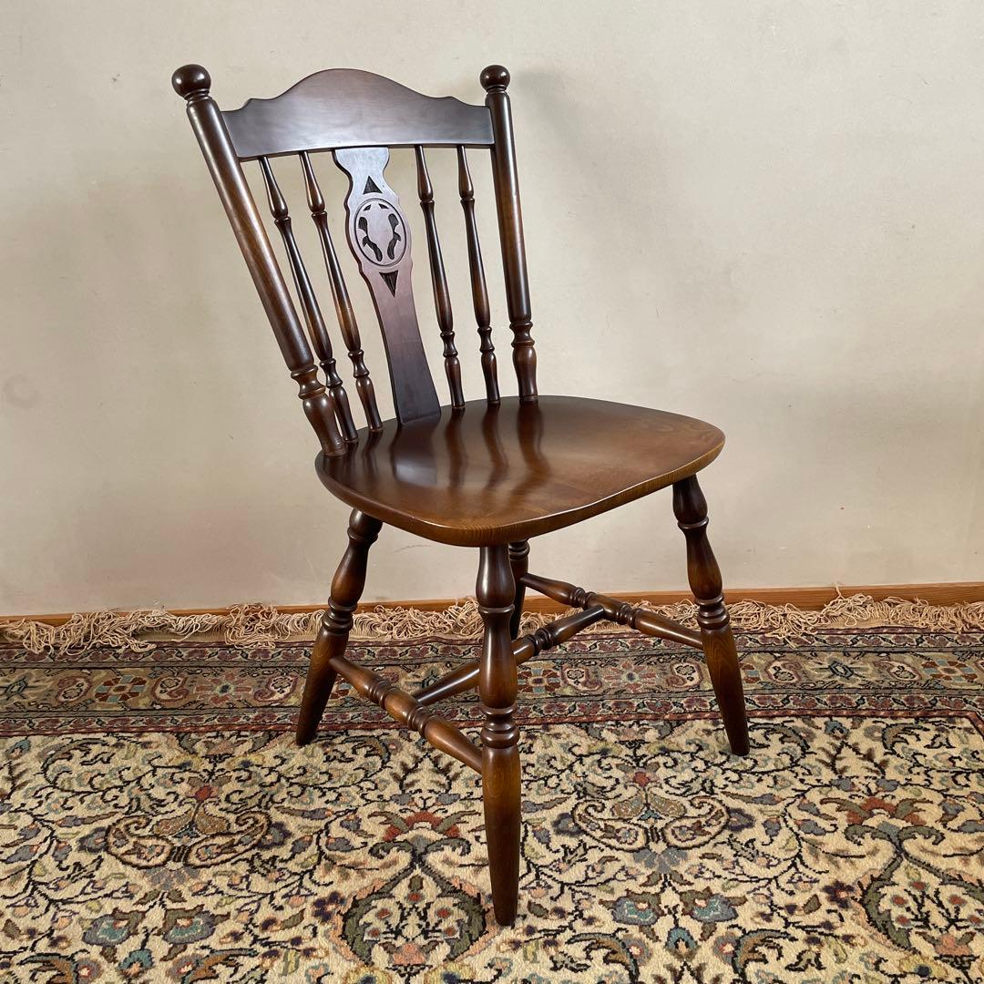 ①【美品】キツツキ 飛騨産業 ダイニングチェア　ウィンザーチェア　コムバック