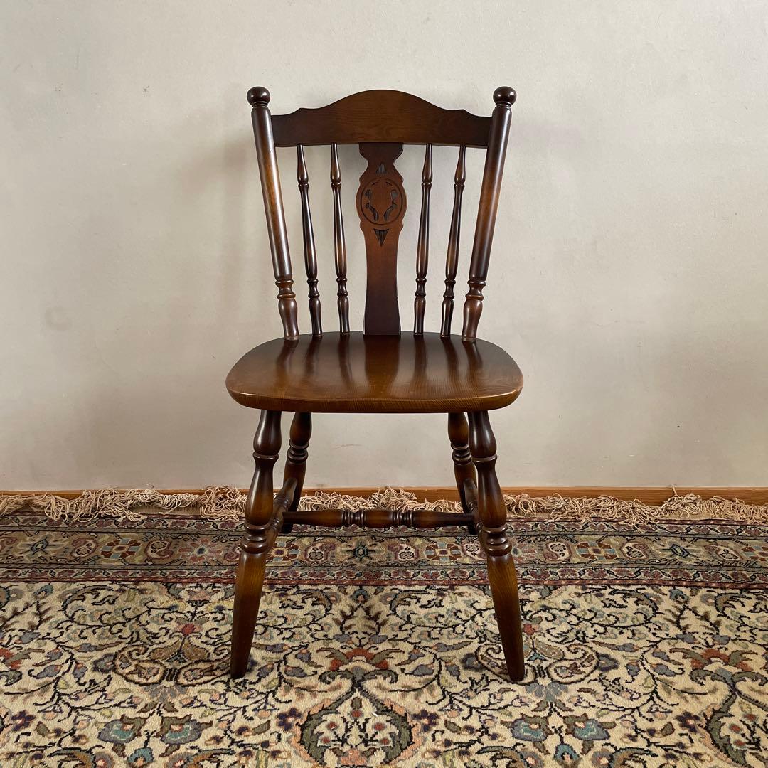 ①【美品】キツツキ 飛騨産業 ダイニングチェア　ウィンザーチェア　コムバック