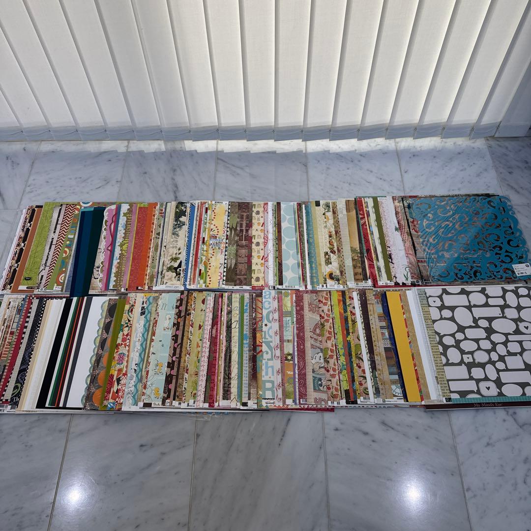 超お得　スクラップブッキング用品大量　12インチペーパー290枚以上　超お得