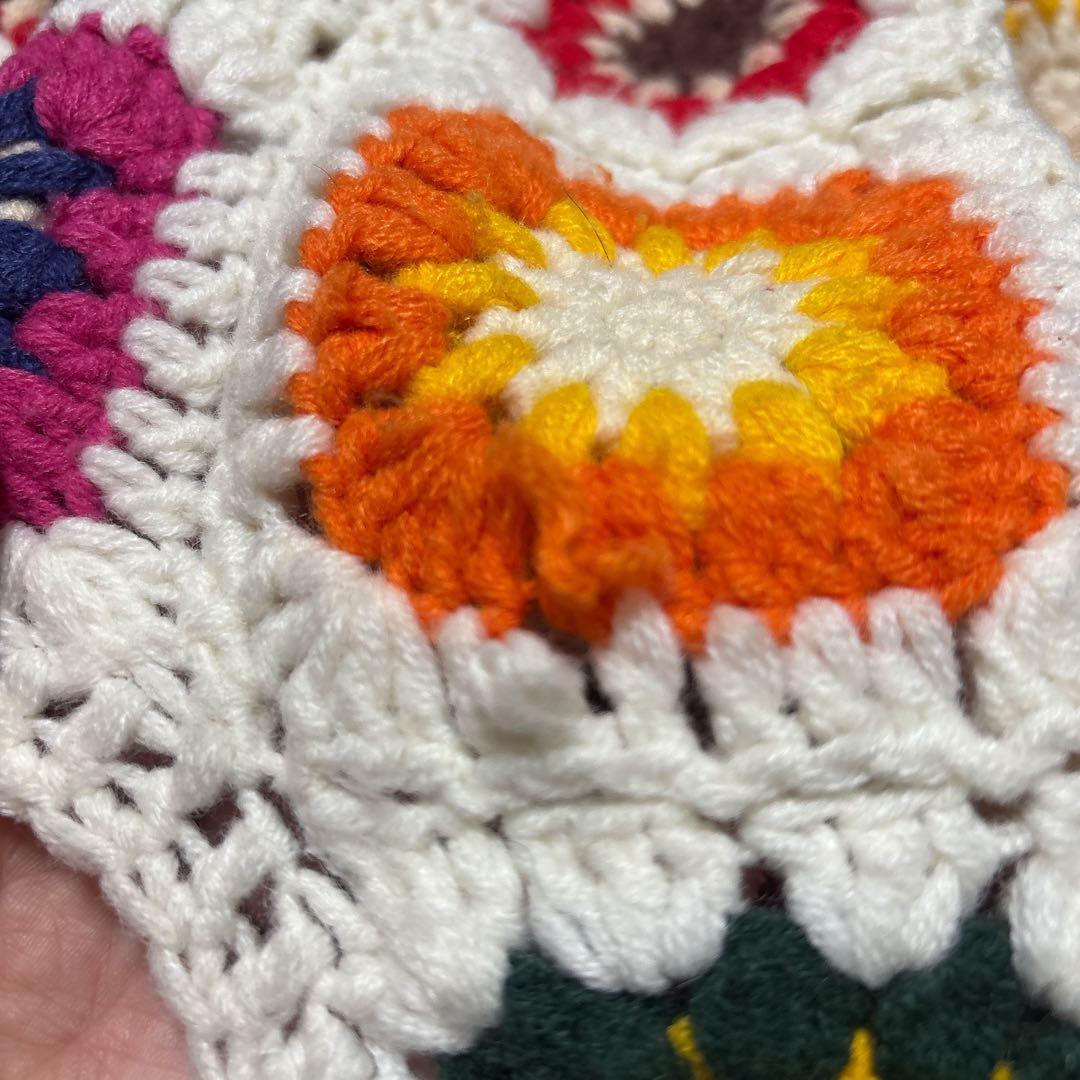 【Freadaフリーダ】グラニースクエアロングカーディガン(かぎ編みニット)