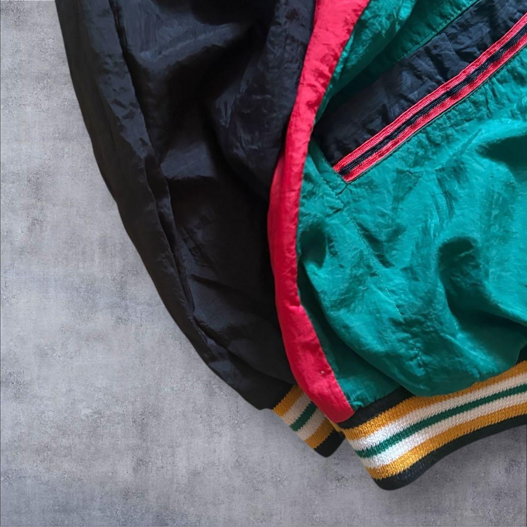 【O23】NIKEエアジョーダン90sナイロンジャケット刺繍23XL短丈ワイド