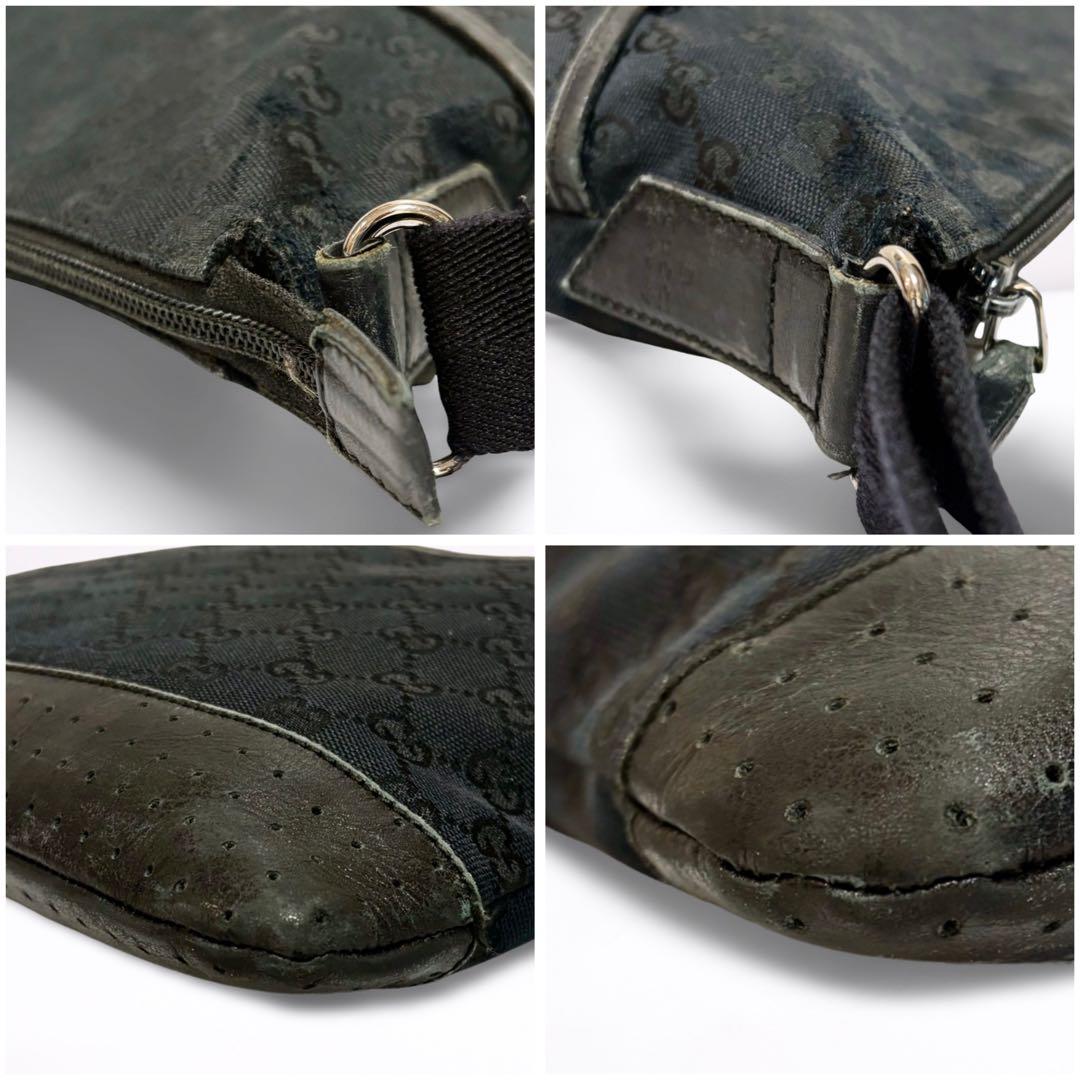 【正規品】グッチ GUCCI GGキャンバス メッセンジャーバッグ 黒 男女兼用