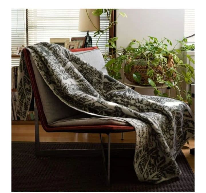 【美品】ミナペルホネン クリッパン 10周年　ウールブランケット