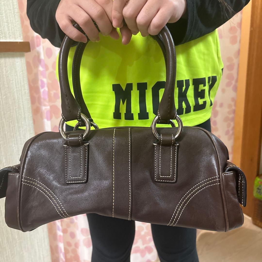 COACH ブラウンレザー ハンドバッグ