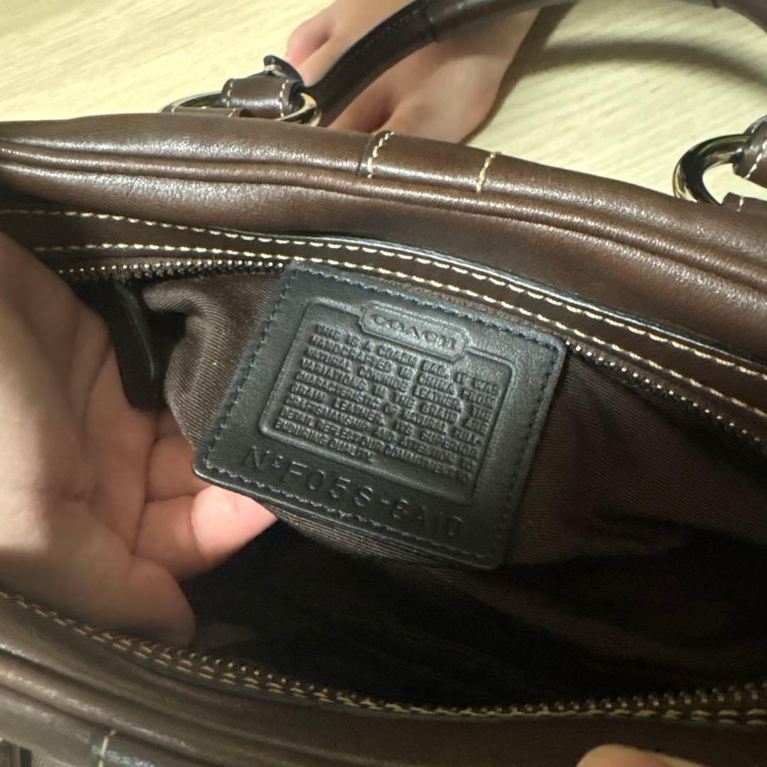 COACH ブラウンレザー ハンドバッグ