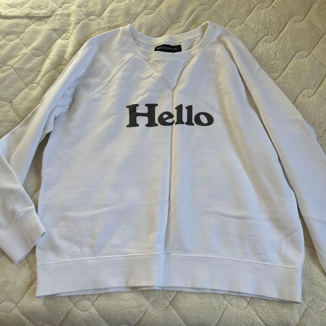 マディソンブルー HELLO sweat スウェット トレーナー 白 02