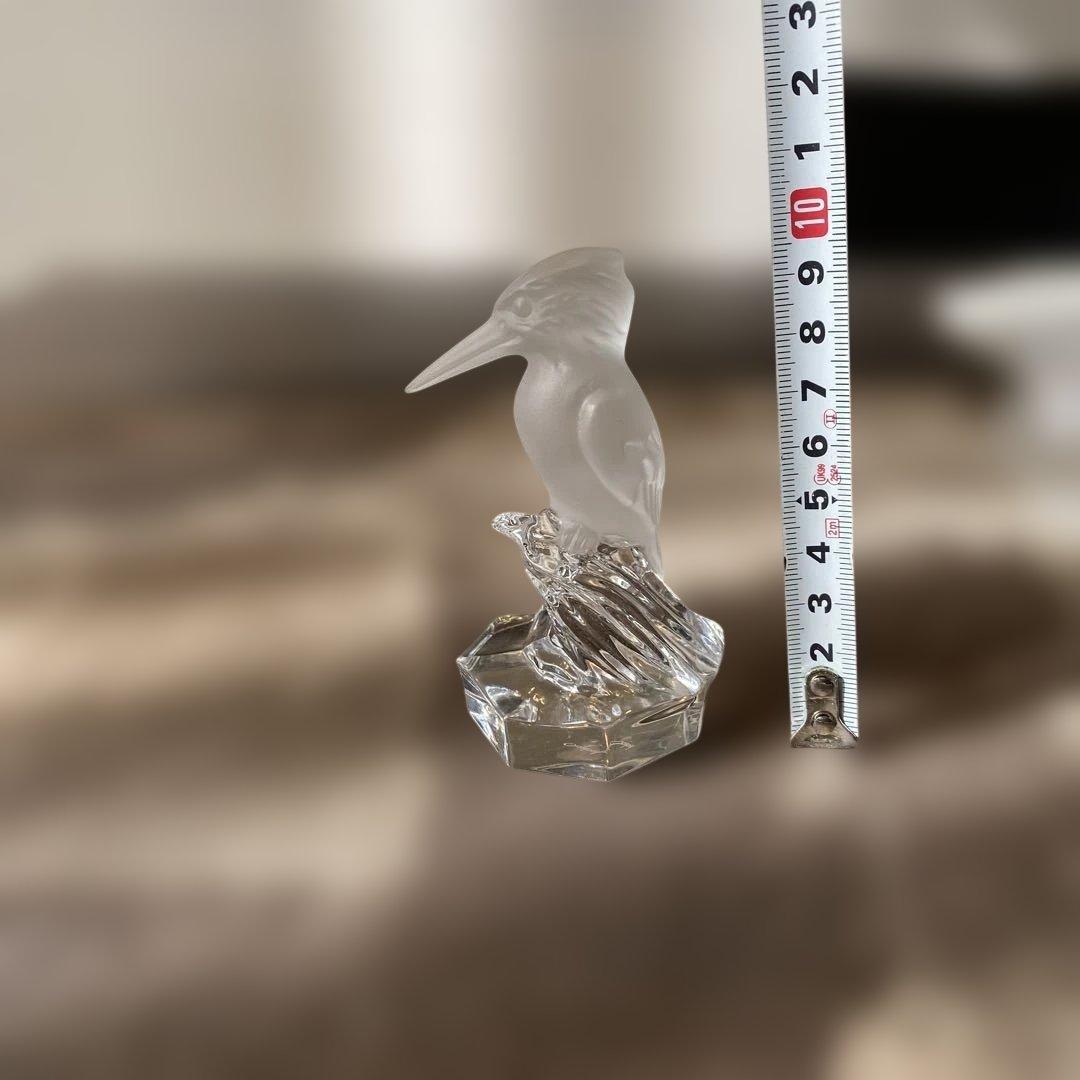 【インテリア　オーナメント（クリスタルのカワセミ）】翡翠はサンドブラスト仕上げ