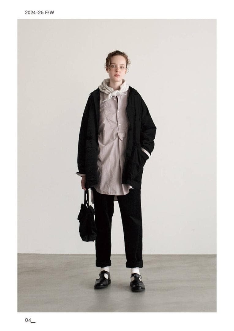 トゥジュー 24AW ガーメントダイコットンポプリンタキシードロングシャツ