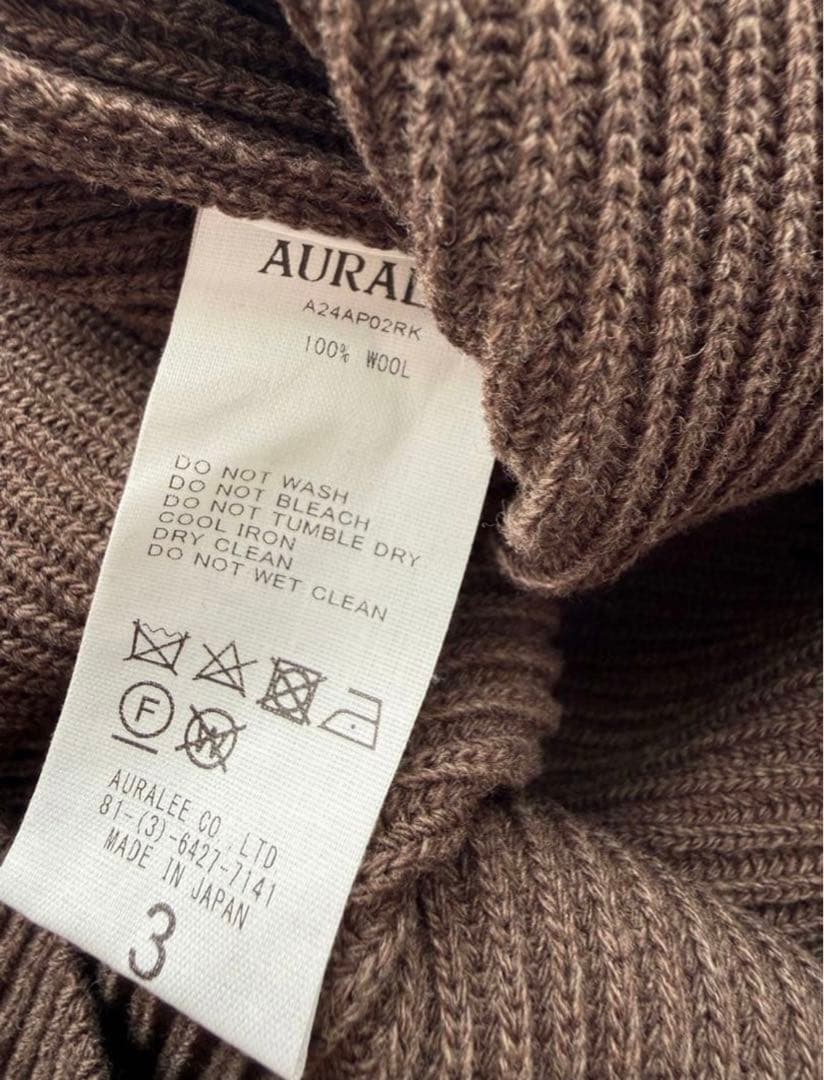 トップス 24AW AURALEE SUPER FINE WOOL RIB KNIT PO