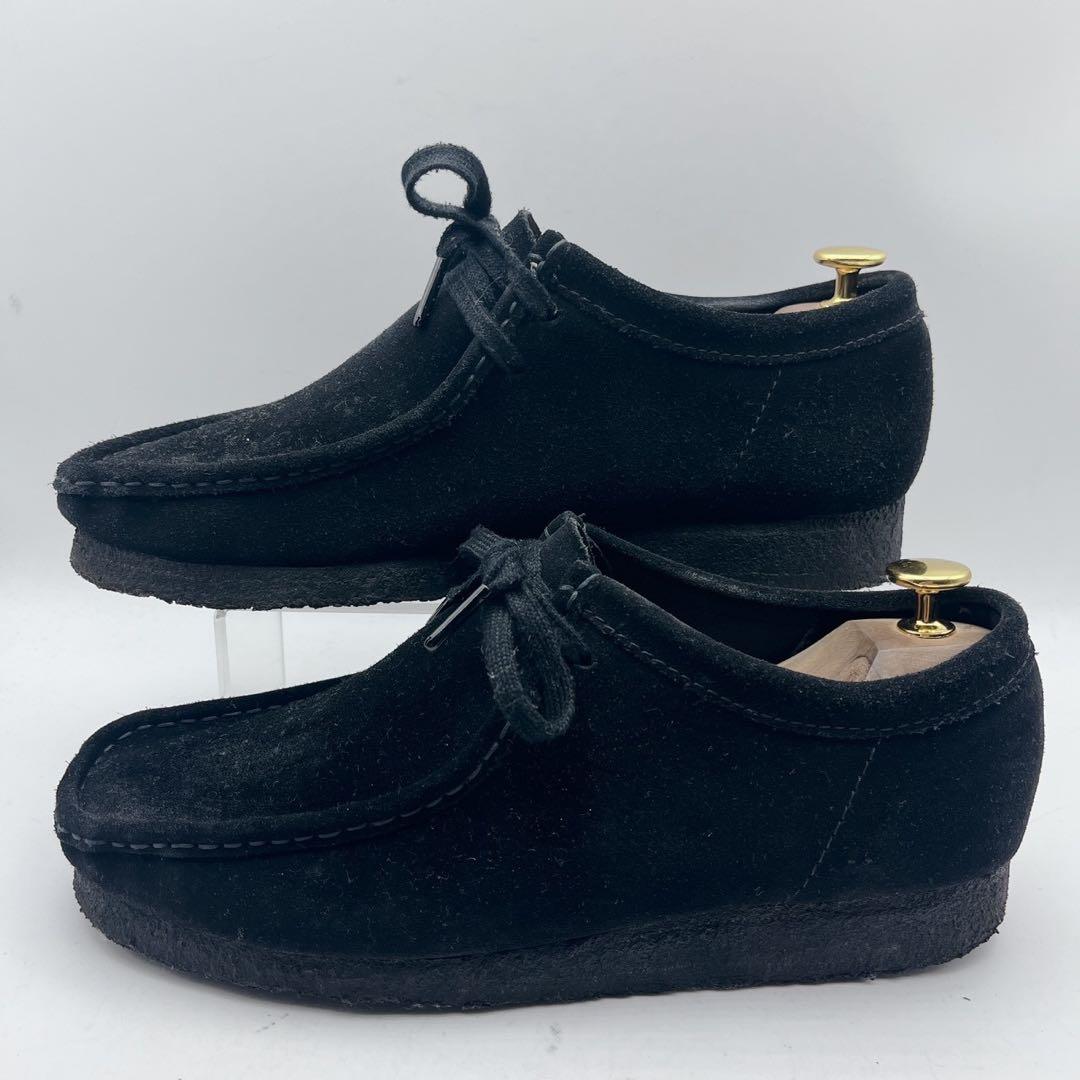 訳アリ❗️定番 クラークス ワラビー モカシンシューズ 黒 スエード 26.5cm