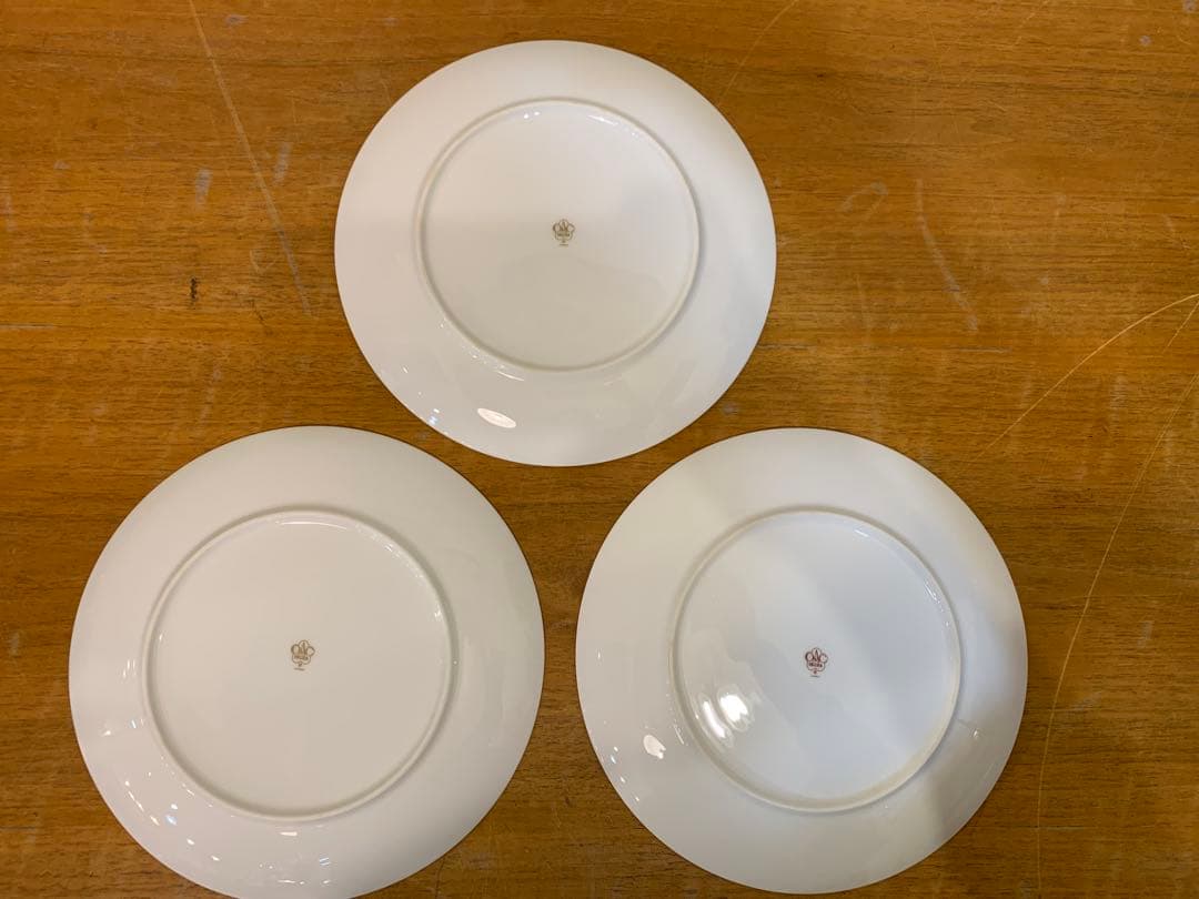 N1129-22★OKURA CHINA 青い花柄の陶器皿6枚セット 直径23㎝