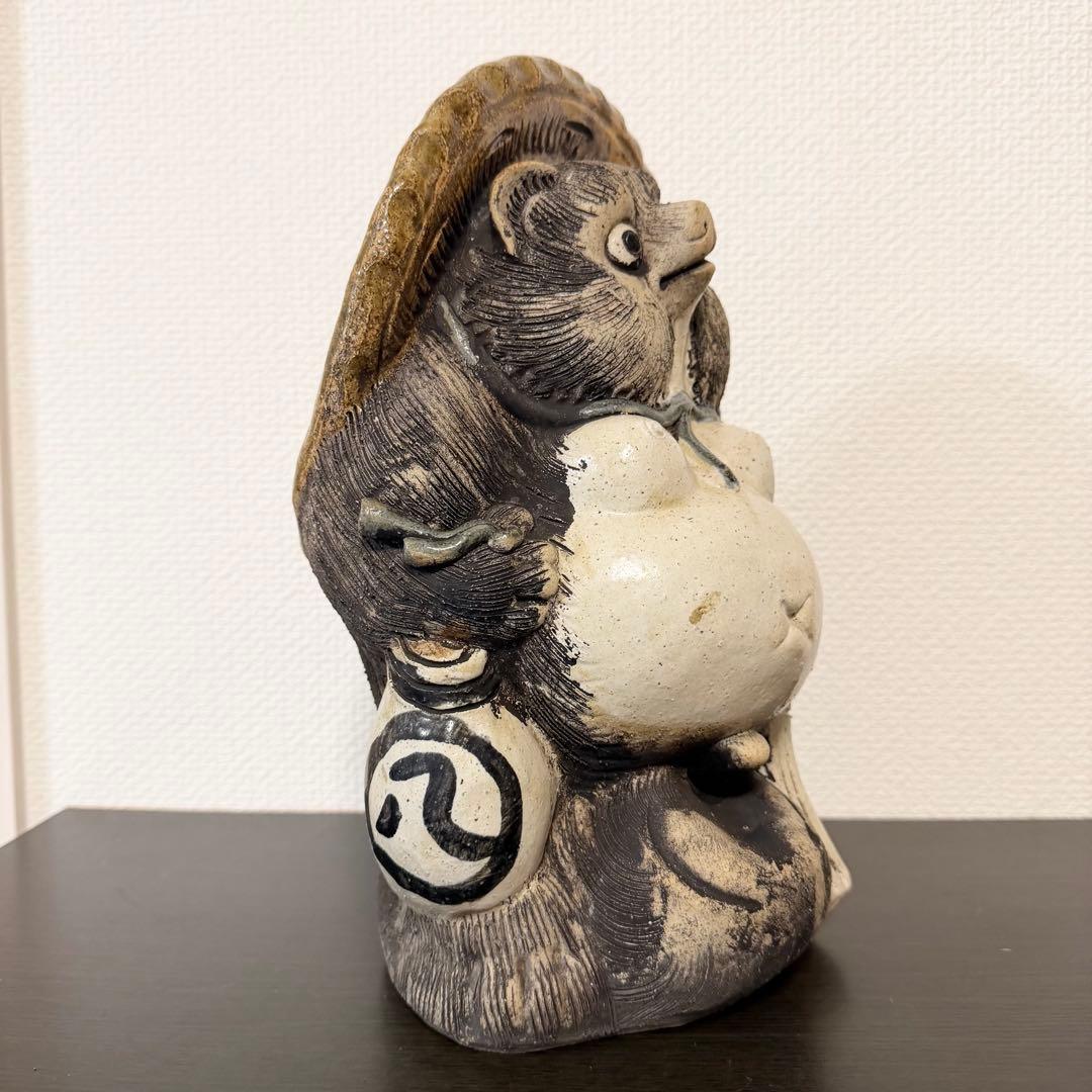 送料無料 明治初期創業老舗 狸庵 信楽焼 手造りのたぬき タヌキ 置物 置き物