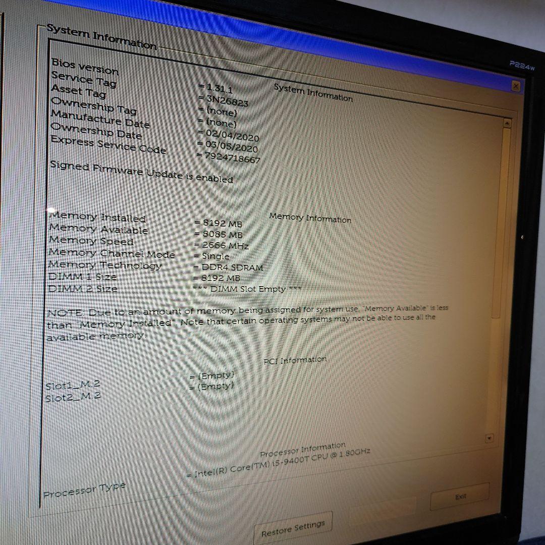 Windowsデスクトップ DELL OptiPlex3070Micro i5-9400T Win11Pro
