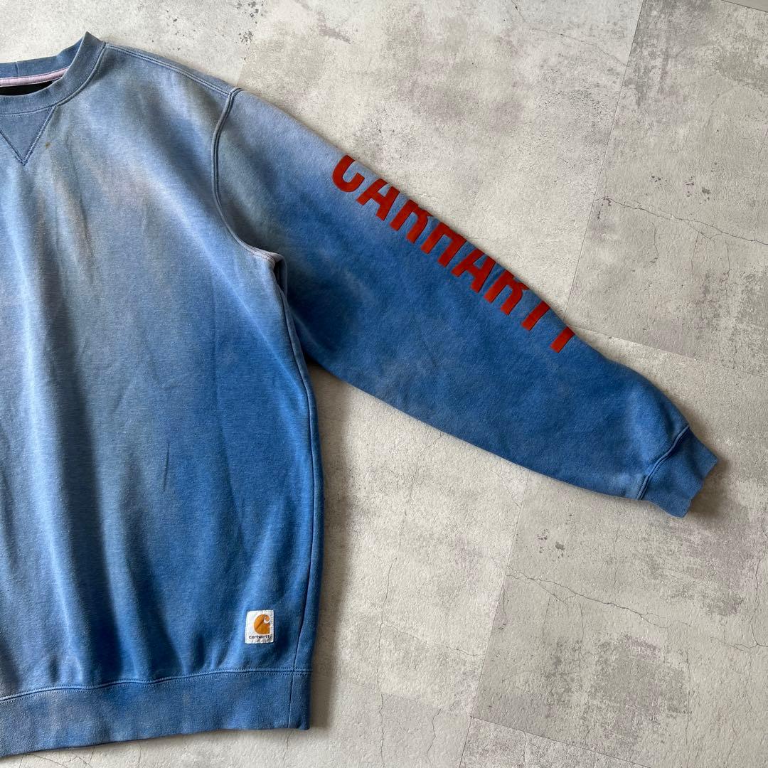 T*a様 一点物 Boro　鬼フェード　ボロ スウェット　褪色　青　ヘビーウェイ