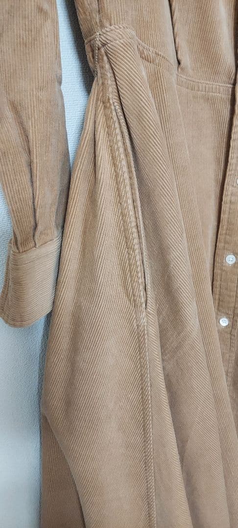Ralph Laurenコーデュロイ ベージュ シャツドレス 長袖