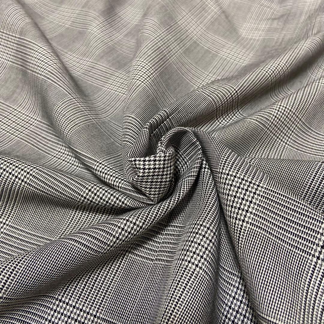 【OHGA】オーバーサイズリボンボウタイブラウス チェック柄 FREE グレー