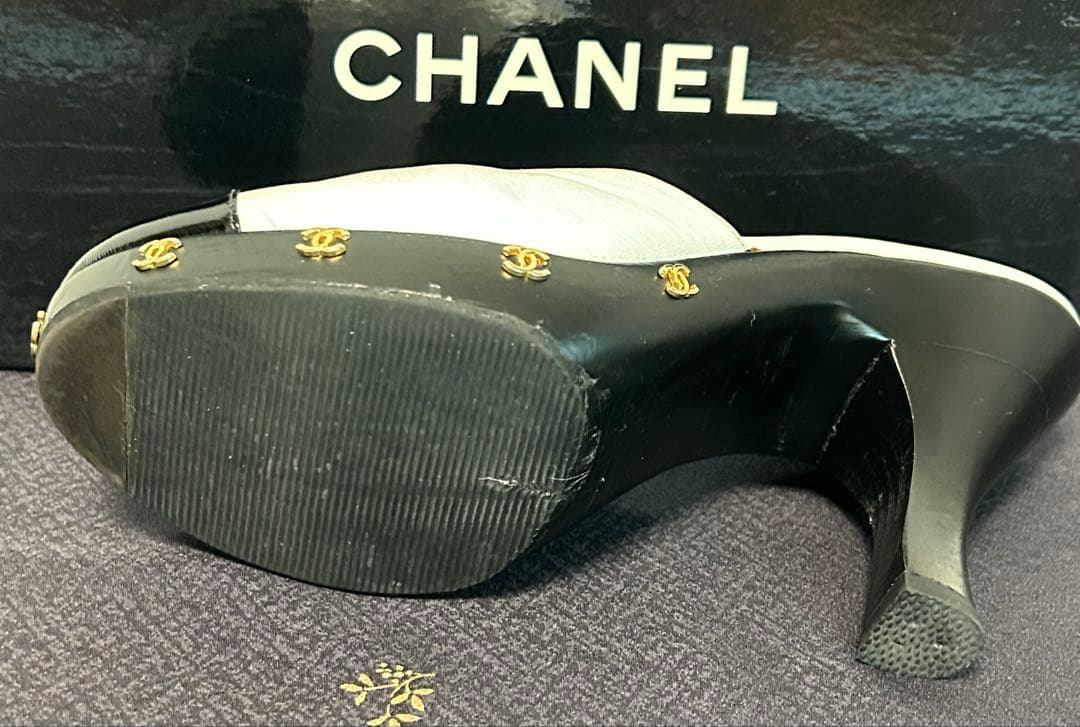 ル*イ様 CHANEL シャネル ミュール サンダル 38 バイカラー