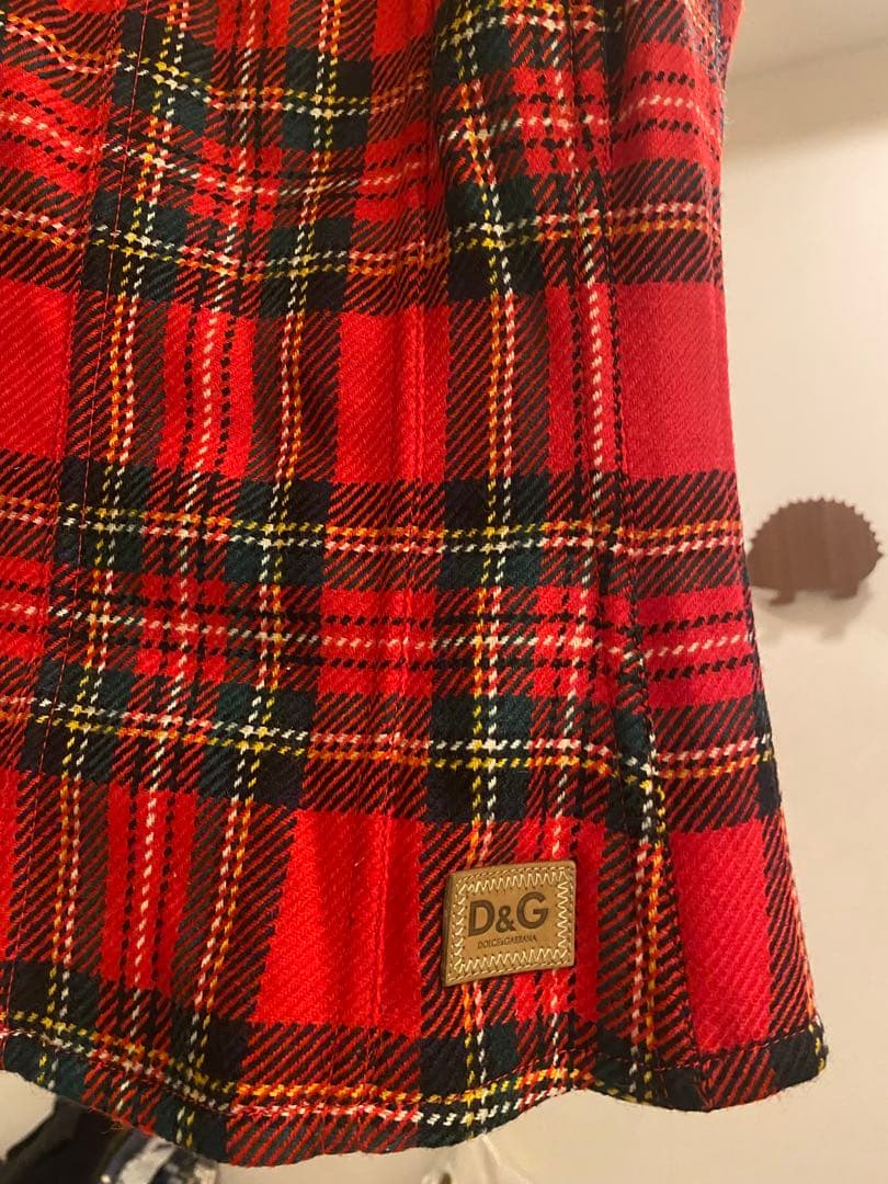 D&G 赤 チェック柄 キャミソール　ビスチェ　Dolce &Gabbana