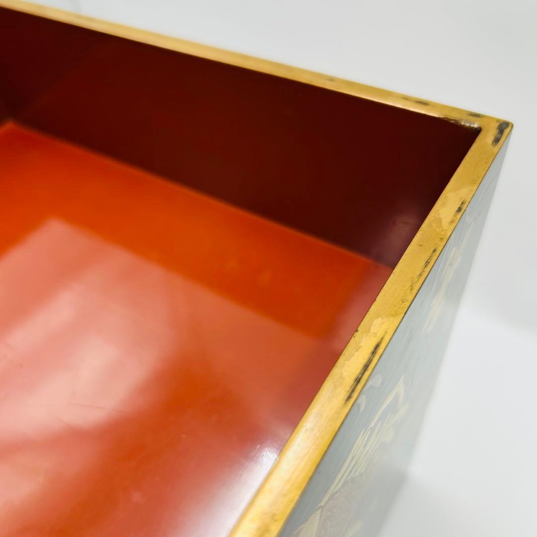 【海老海鮮尽くし蒔絵重箱　段重　お節料理】骨董　アンティーク　インテリア