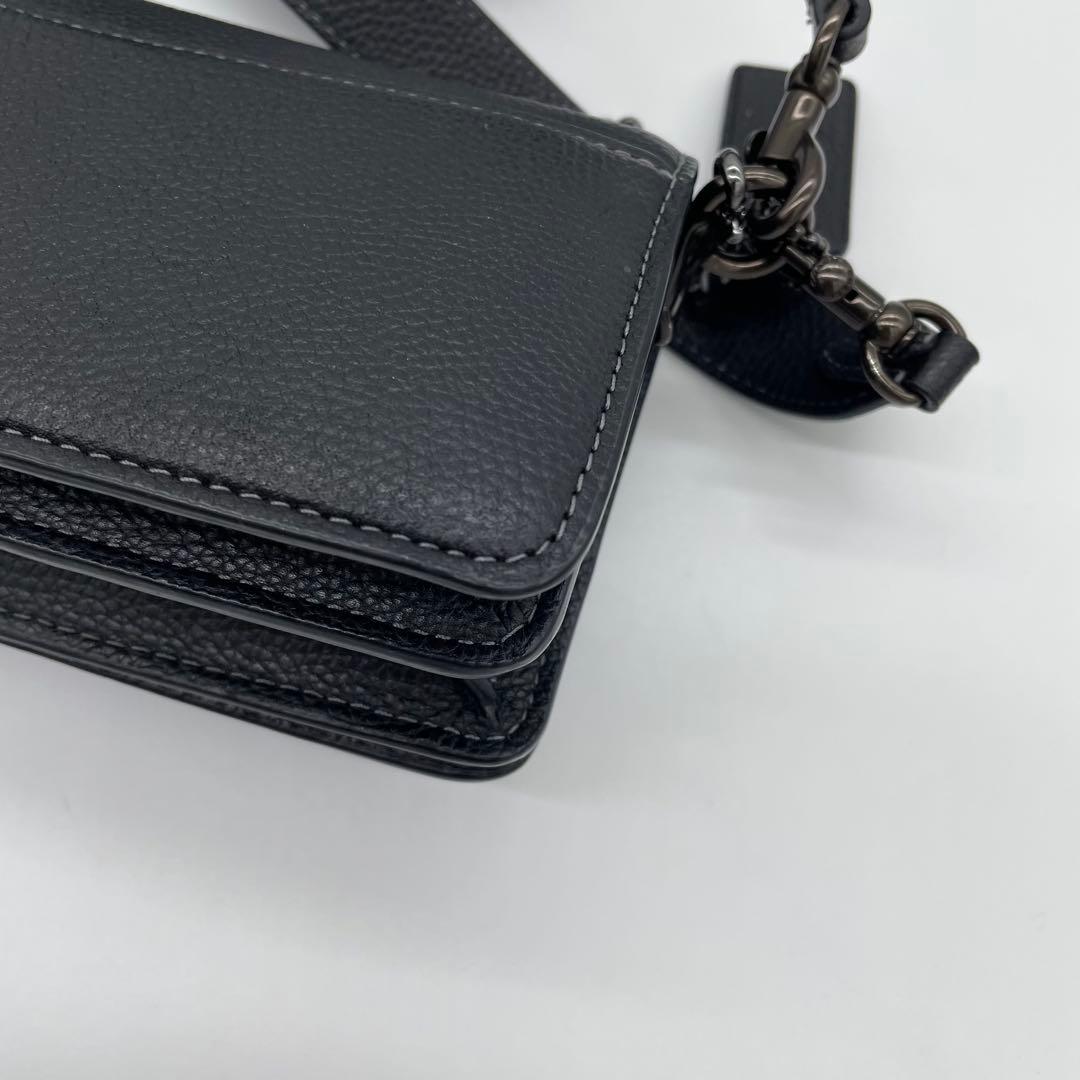 【美品】コーチ　タビー　2way バッグ　チェーン　レザー　ブラック