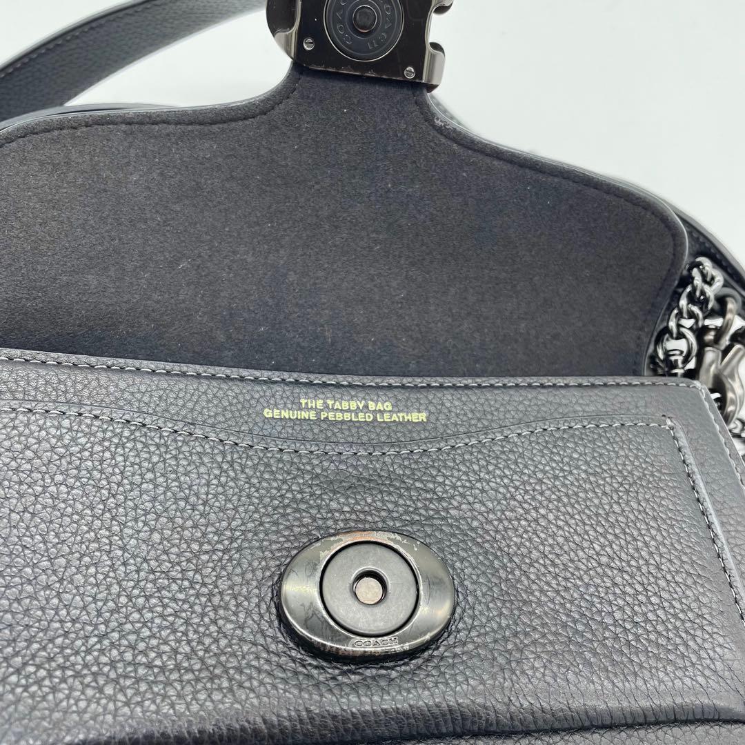 【美品】コーチ　タビー　2way バッグ　チェーン　レザー　ブラック