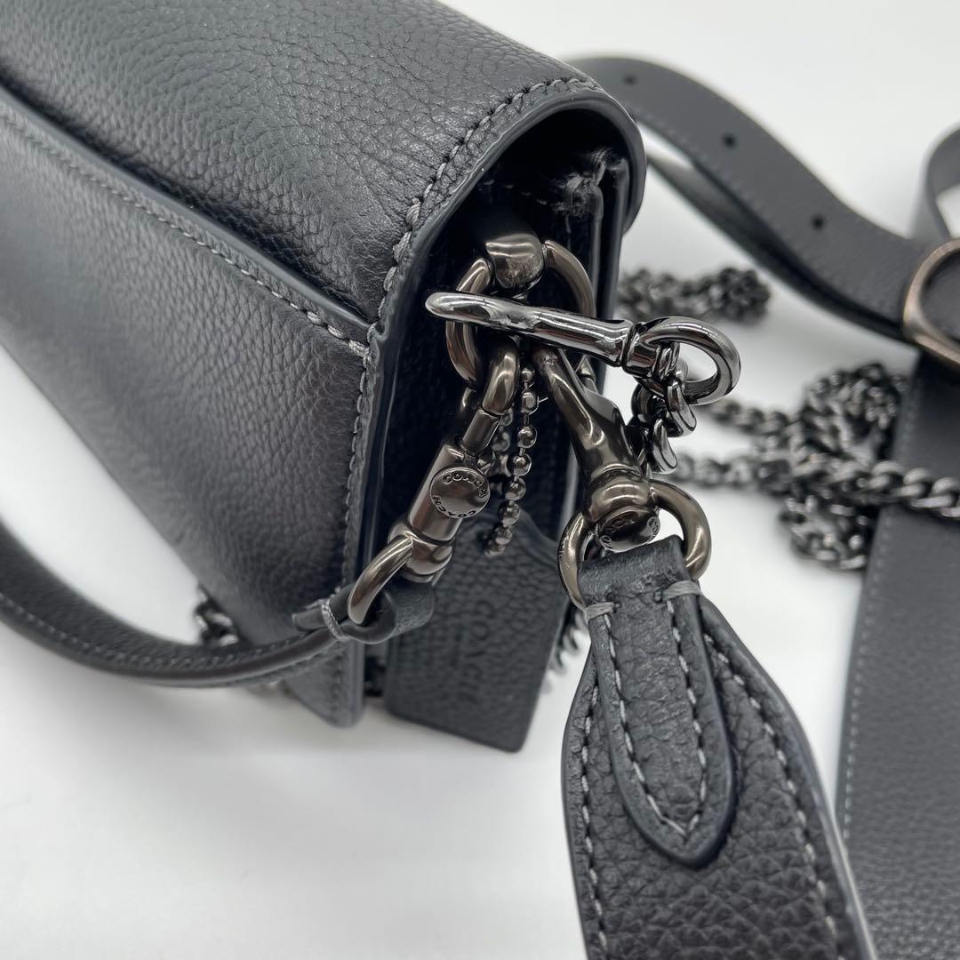 【美品】コーチ　タビー　2way バッグ　チェーン　レザー　ブラック