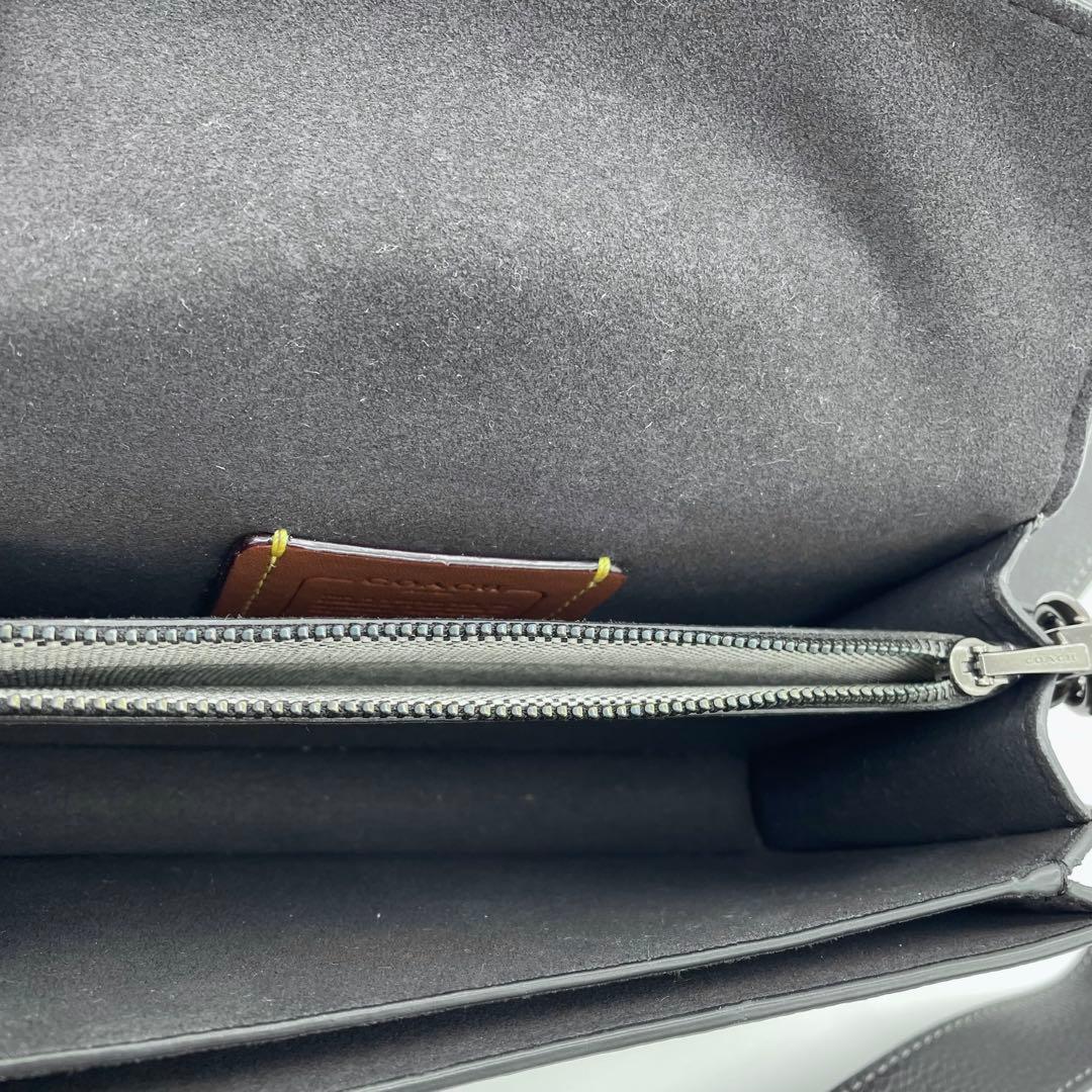 【美品】コーチ　タビー　2way バッグ　チェーン　レザー　ブラック