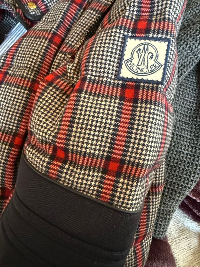 Moncler GAMME BLEUチェック柄 ダウンジャケット　トムブラウン