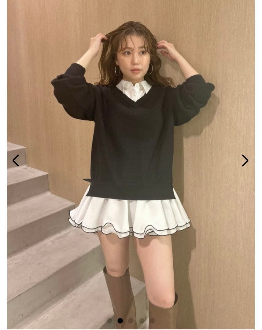 【新品未開封】【lily brown】シャツドッキングフリルミニワンピース