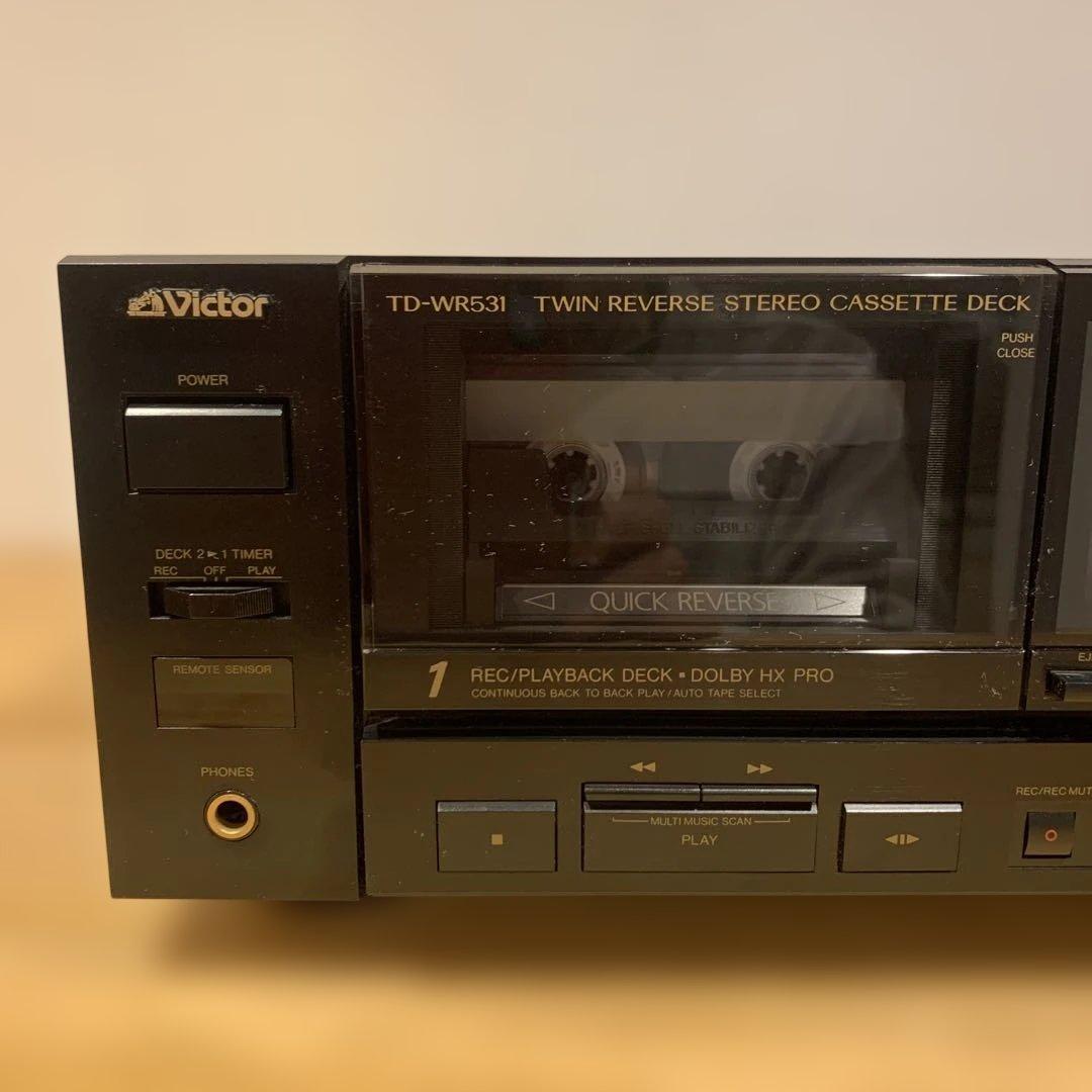希少Victor TD-WR531 ツインリバースステレオカセットデッキ 動作品