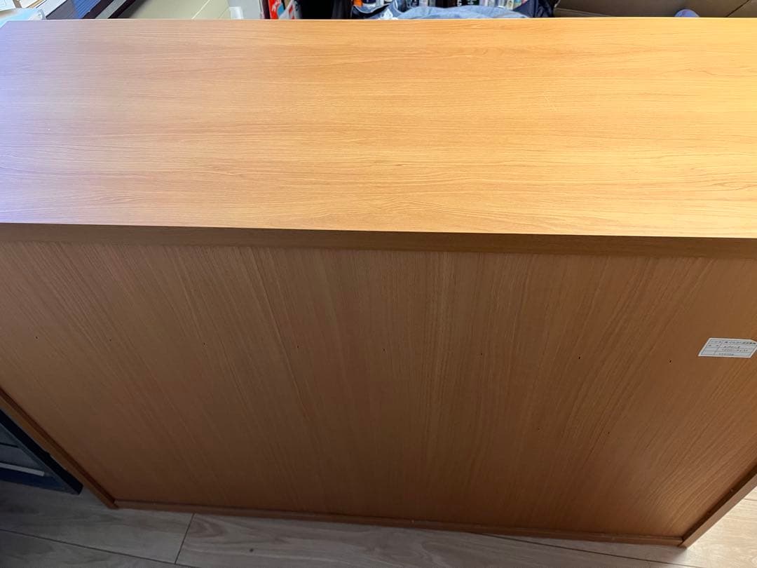 【希少】大川家具120cmチェスト 上段ガラス窓付き