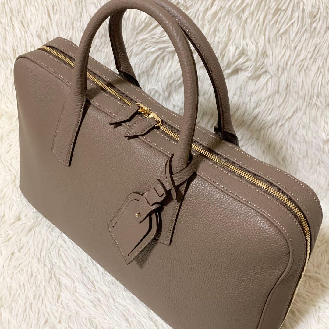 【未使用に近い】大峡製鞄 ゲント•メディア スリムオーバーナイト トープ