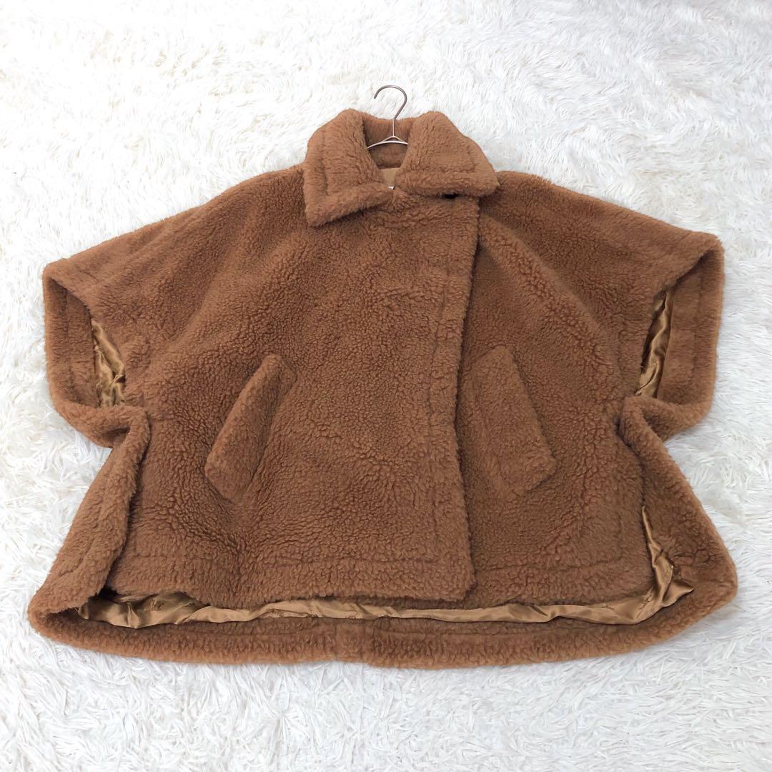 Max Mara マックスマーラ TEBE テディベア ケープ キャメル 白タグ