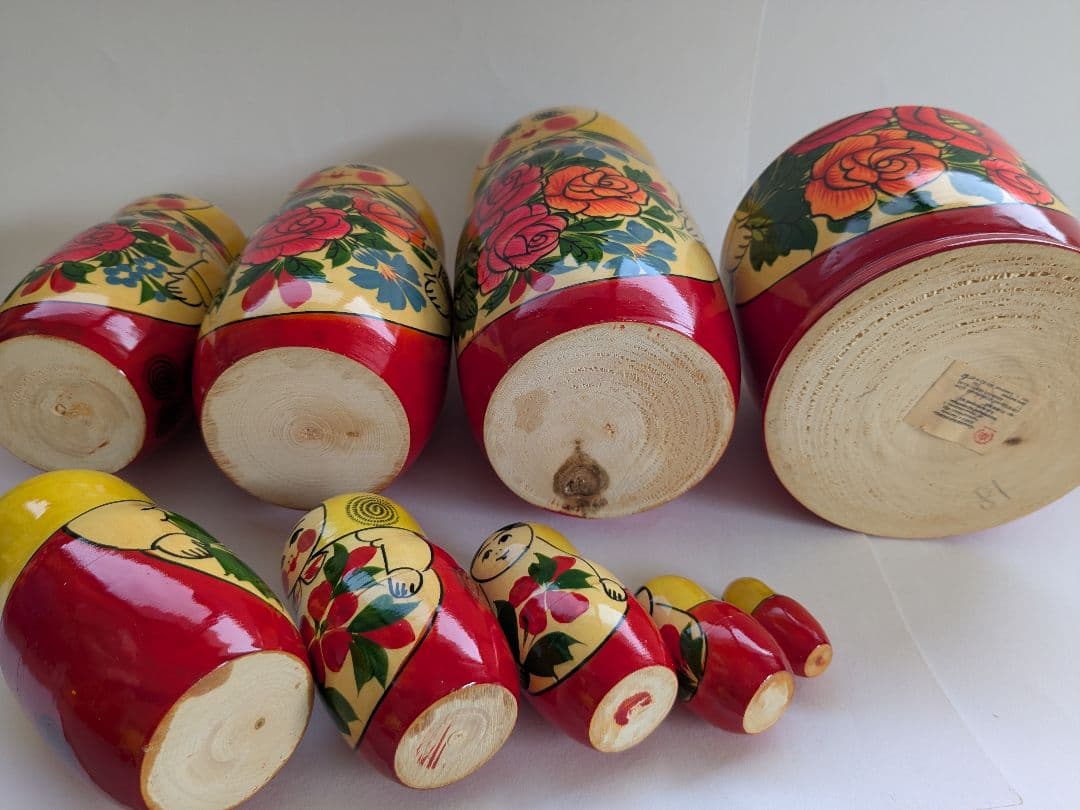 大きい マトリョーシカ ロシア 8個セット 花柄 セミョーノフ絵画