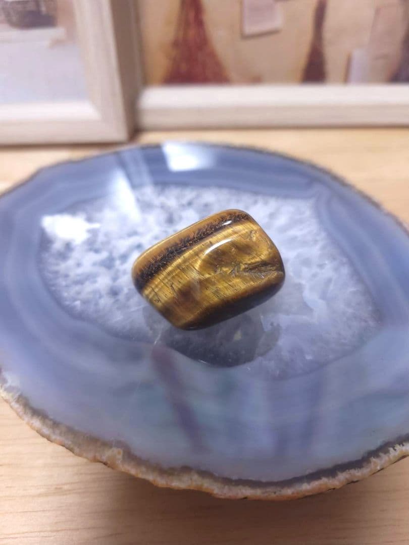 【№3】天然石　虎目石タイガーアイ レッドタイガーアイ アメジスト　3点タンブル