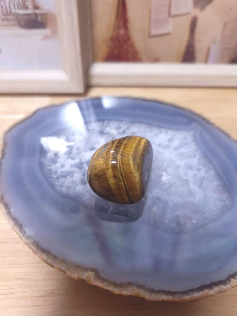 【№3】天然石　虎目石タイガーアイ レッドタイガーアイ アメジスト　3点タンブル