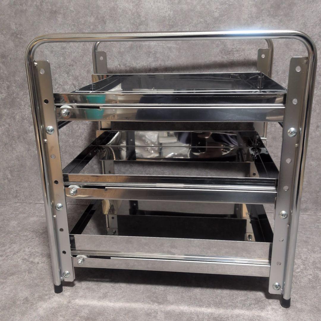 川口工器　シンク下スライドラック3段　35cm幅 美品