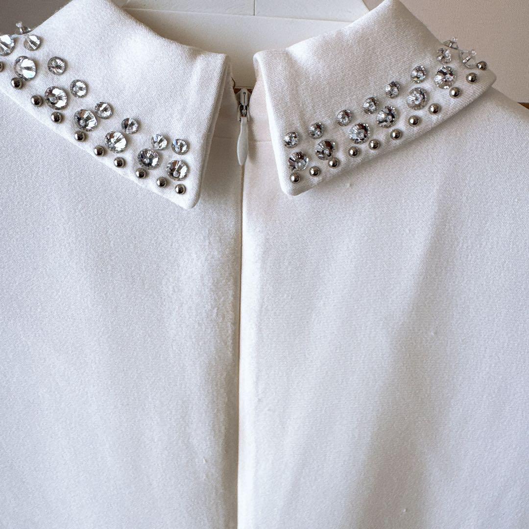 ホワイトノースリーブミニワンピース