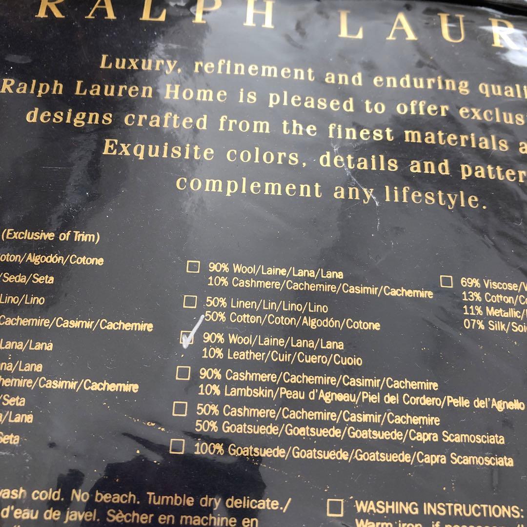 Vintage RALPH LAUREN ウール×レザー　カバー　ピローシャム