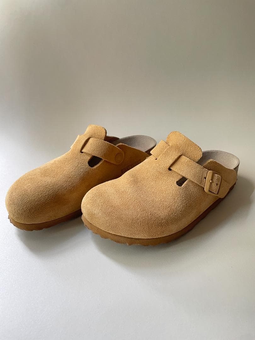 Birkenstock Bostonスエードレザー ラテクリーム ナロー24cm
