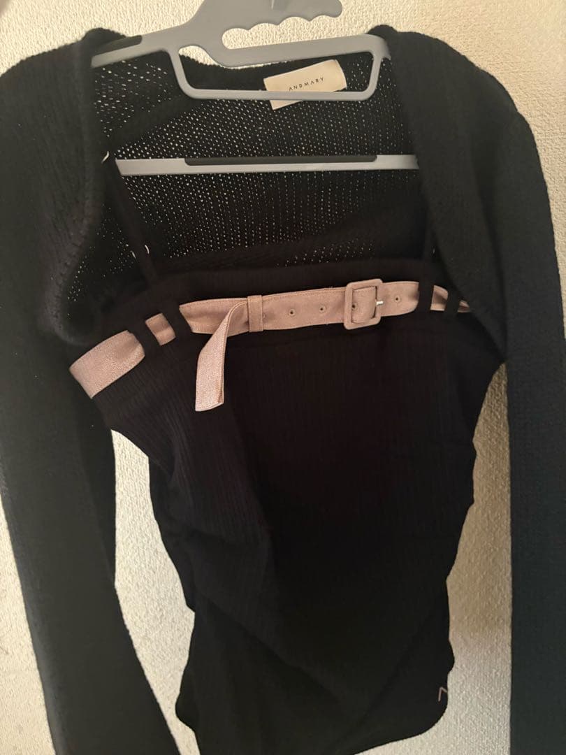 andmary Heidi belt pleats set up トップスのみ