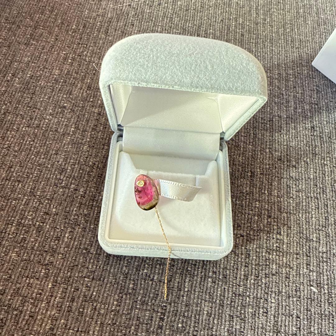 monaka jewellery 天然石ウォーターメロントルマリン ピアス片耳
